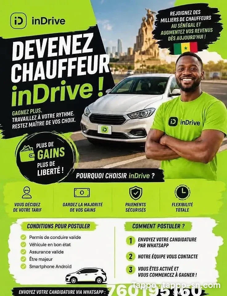 Devenir chauffeur inDrive au Sénégal à Dakar – photo 1