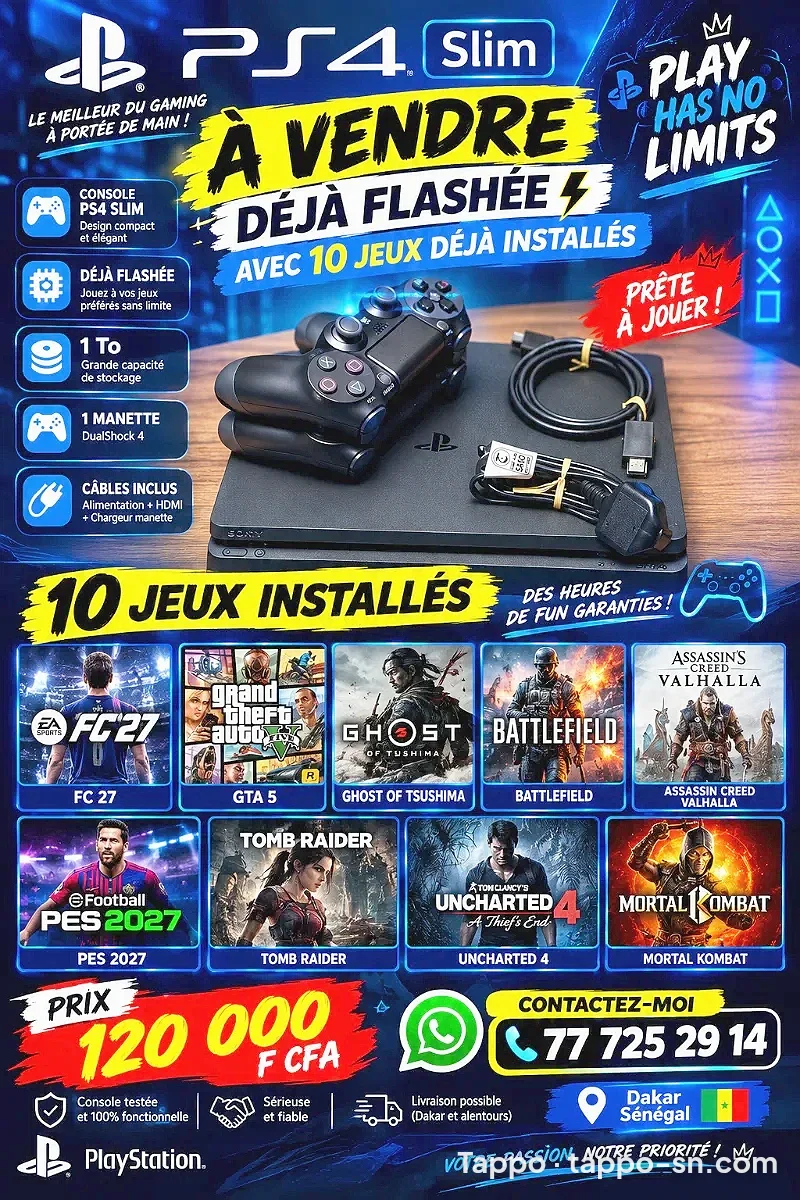Console PS4 Slim à vendre à Dakar – photo 1