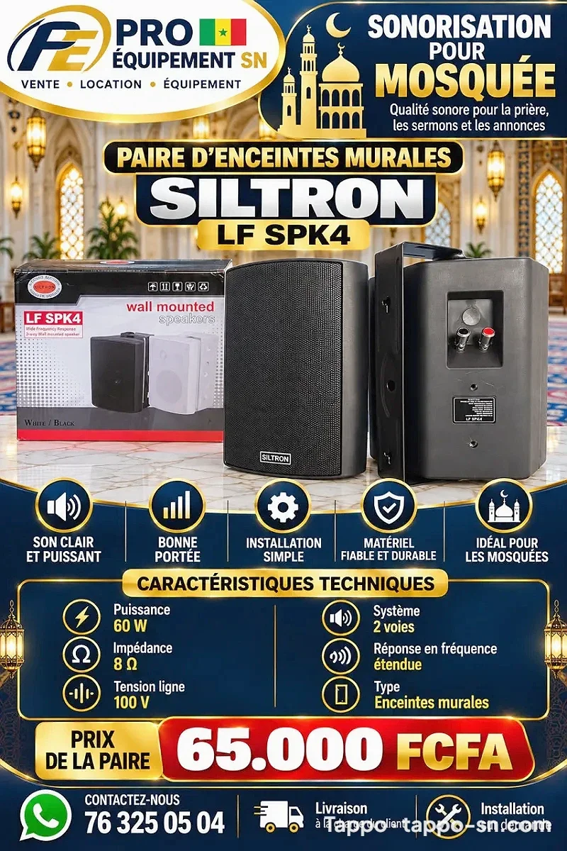 Paire d'enceintes murales Siltron , max et scm-15XT à vendre à Dakar – photo 1