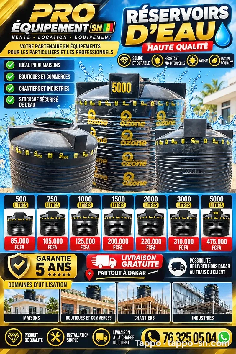 Réservoirs d'eau Ozone de 500L à 5000l à vendre à Dakar – photo 1