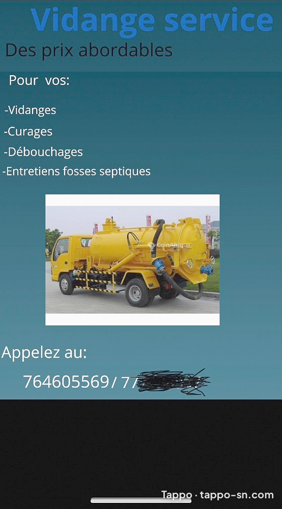 Camion de vidange fosse sceptique 40000fcf le prix à vendre à Thiès – photo 1