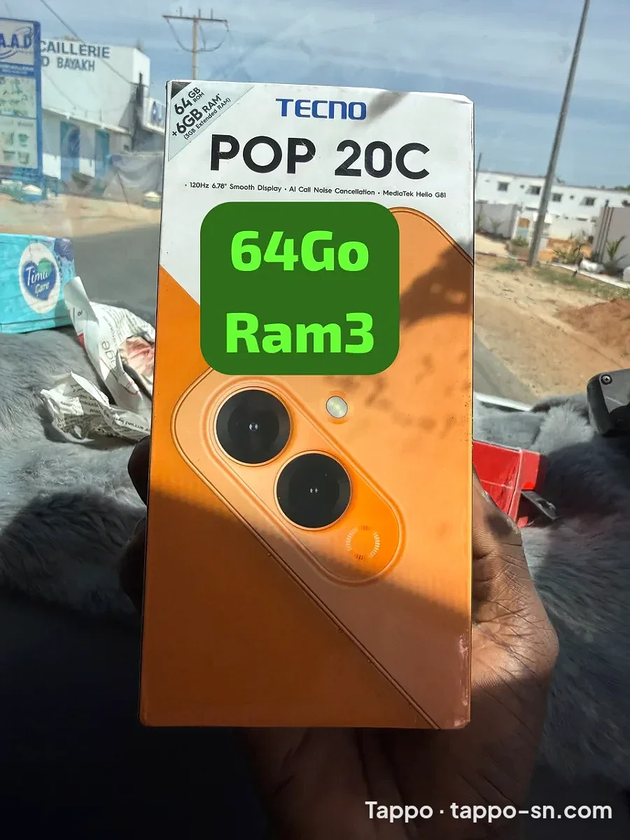 Tecno Pop 20C 64Go RAM 3Go à vendre à Dakar – photo 1