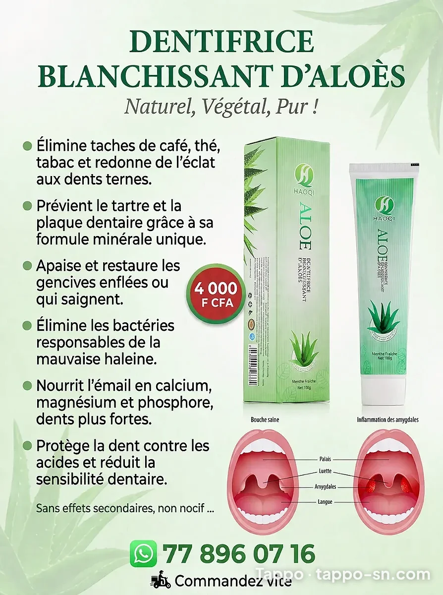 DENTIFRICE BLANCHISSANT D'ALOÈS à vendre à Dakar - Plateau – photo 1