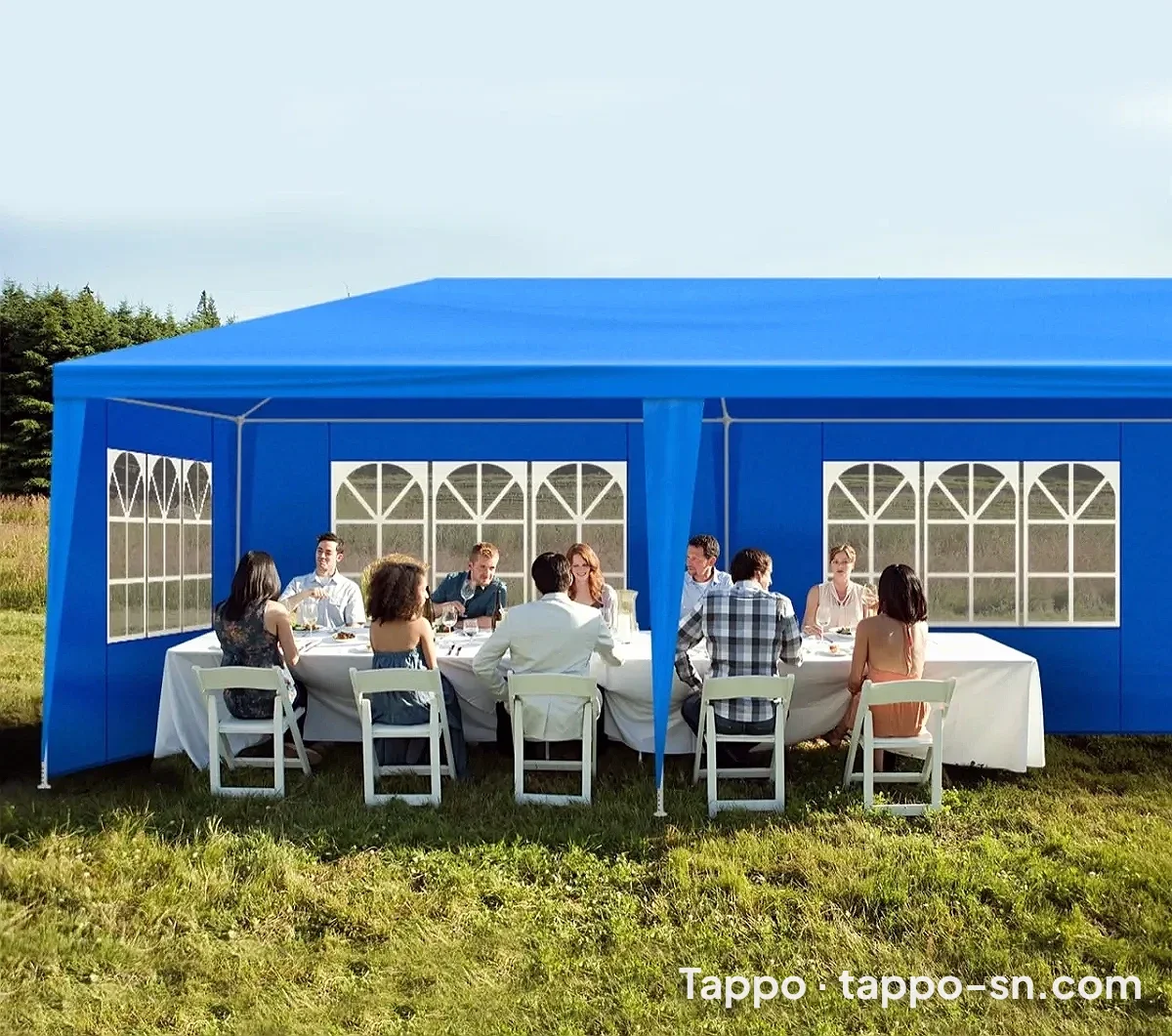 Grande tente de reception bleue avec fenêtres à vendre à Dakar – photo 1